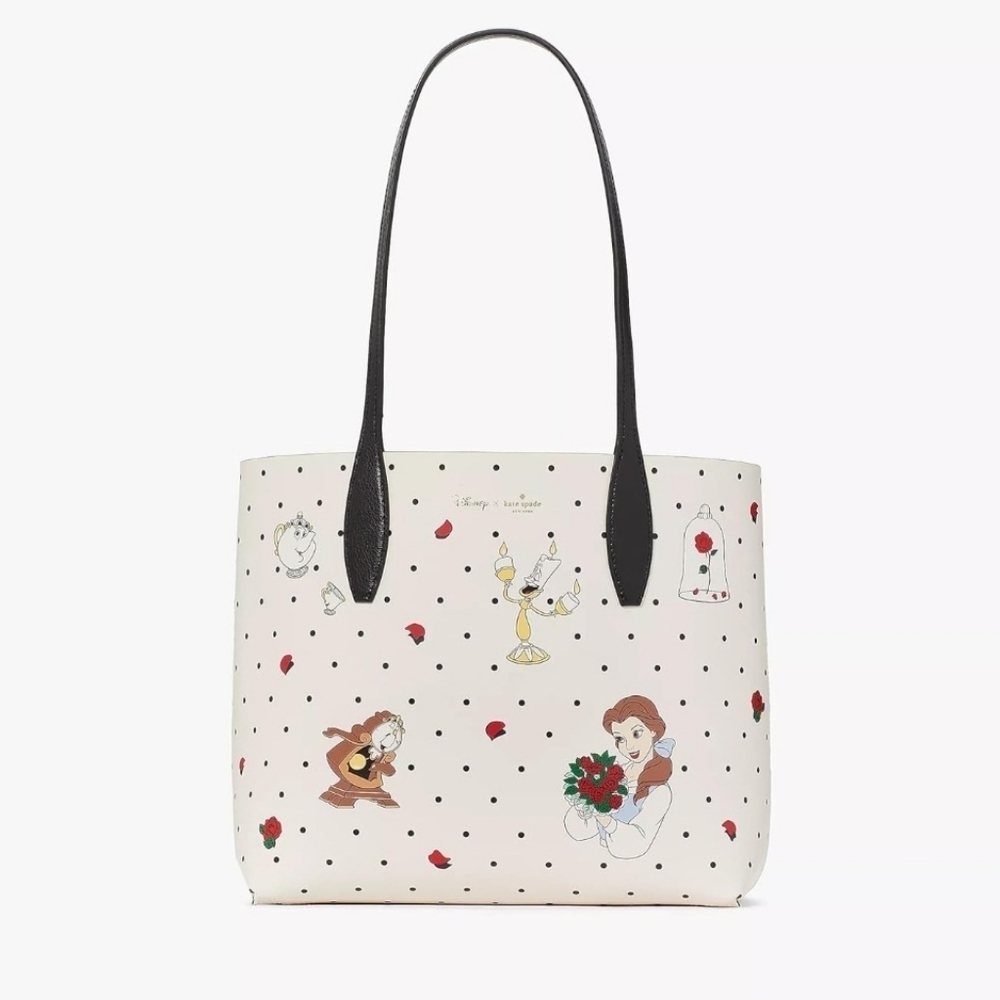P2 - Beautiful Kate Spade Reversible Beauty and the Beast Large Tote - Picture 4 of 13